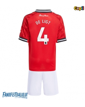Manchester United Matthijs de Ligt #4 Echipament de Fotbal Replică 2025-26 Copii Acasa (+ Șorturi)